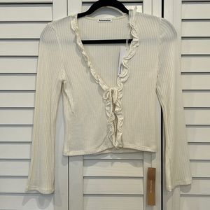 Reformation XS ivory knit sweater